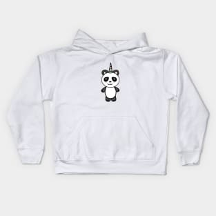 Cute Panda Bear Unicorn Lover Kids Hoodie